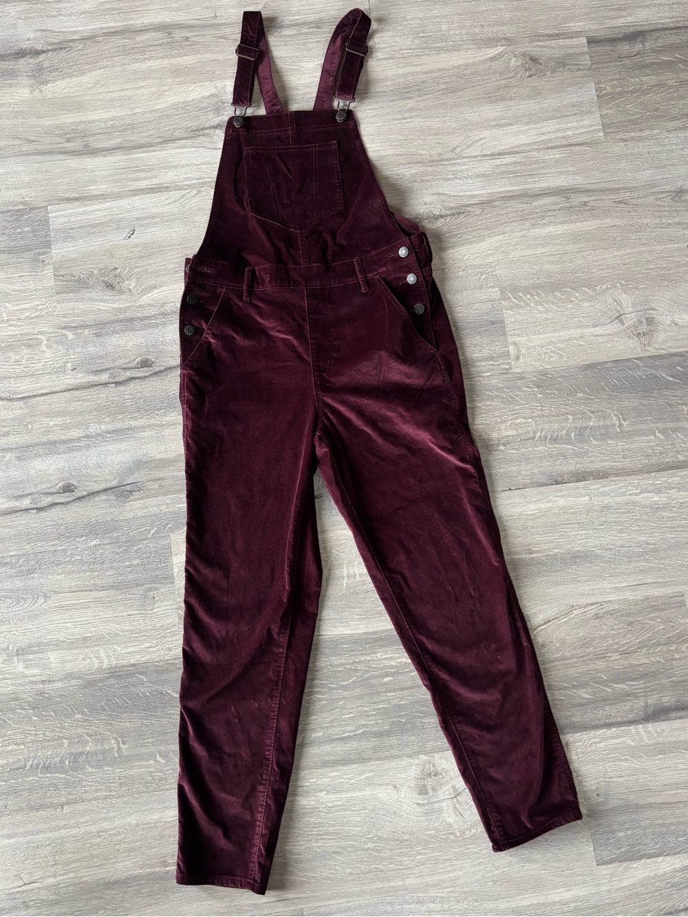 Old Navy Burgundy Corduroy (velvet) Overalls
